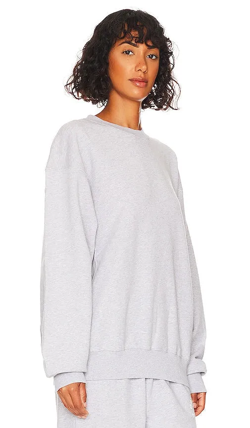 7 Days Active Monday Sweatshirt Crew Neck in Light Grey