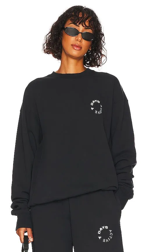 7 Days Active Monday Sweatshirt in Black
