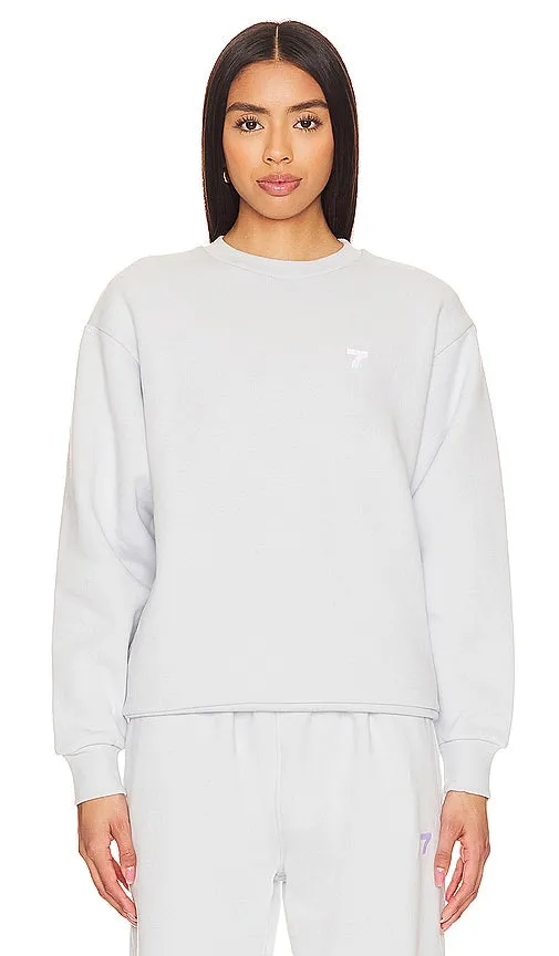 7 Days Active Organic Crewneck Sweatshirt in Baby Blue