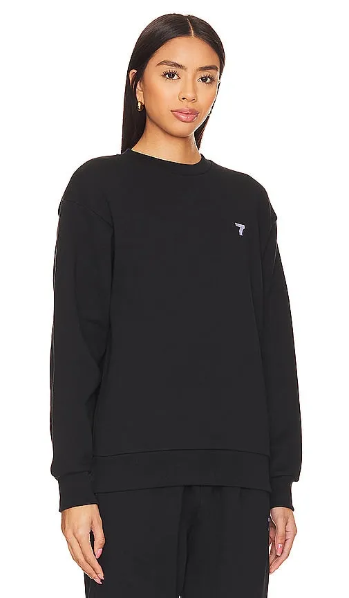 7 Days Active Organic Crewneck Sweatshirt in Black