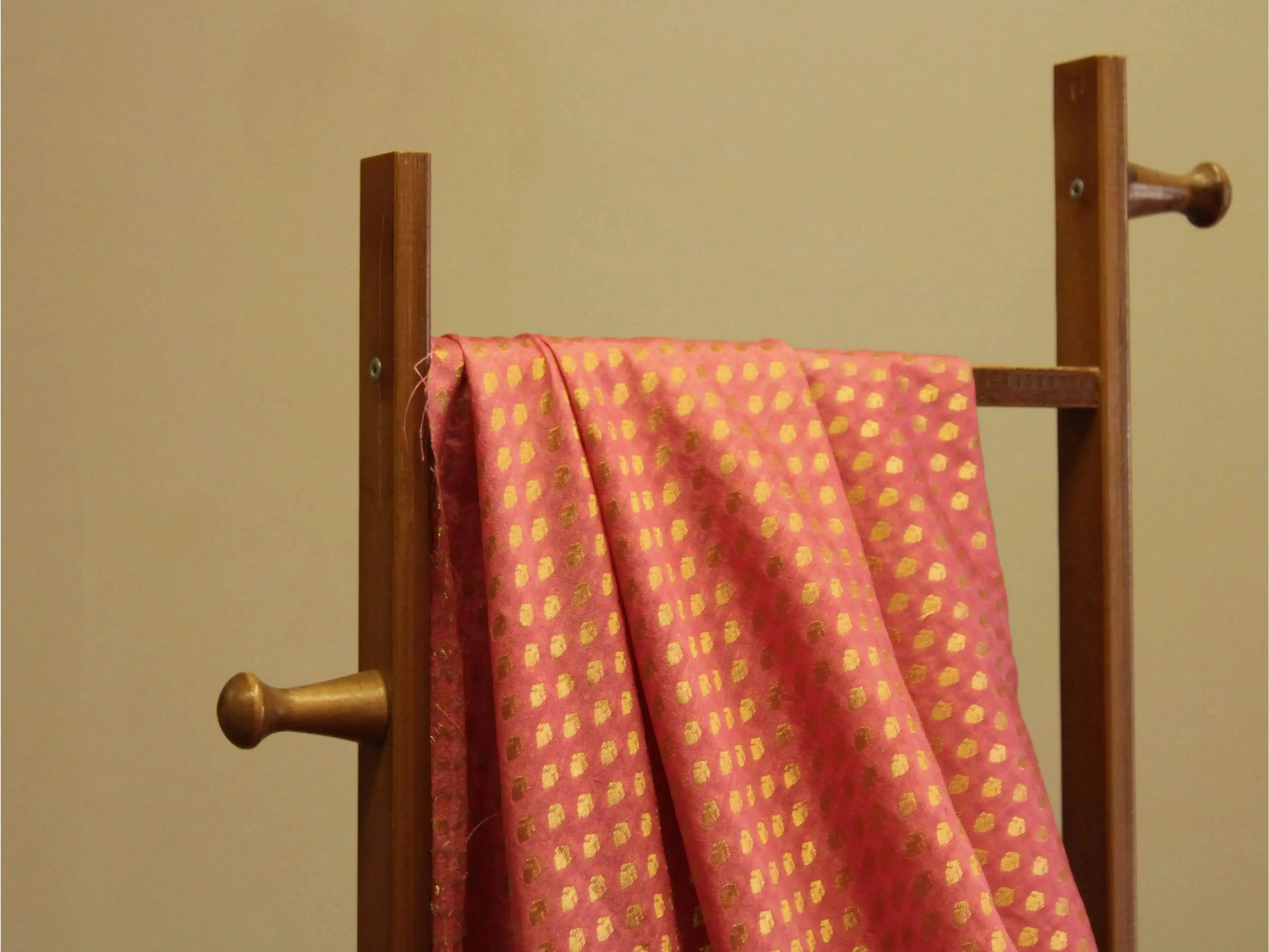 Banarasi Brocade Fabric - Onion Pink