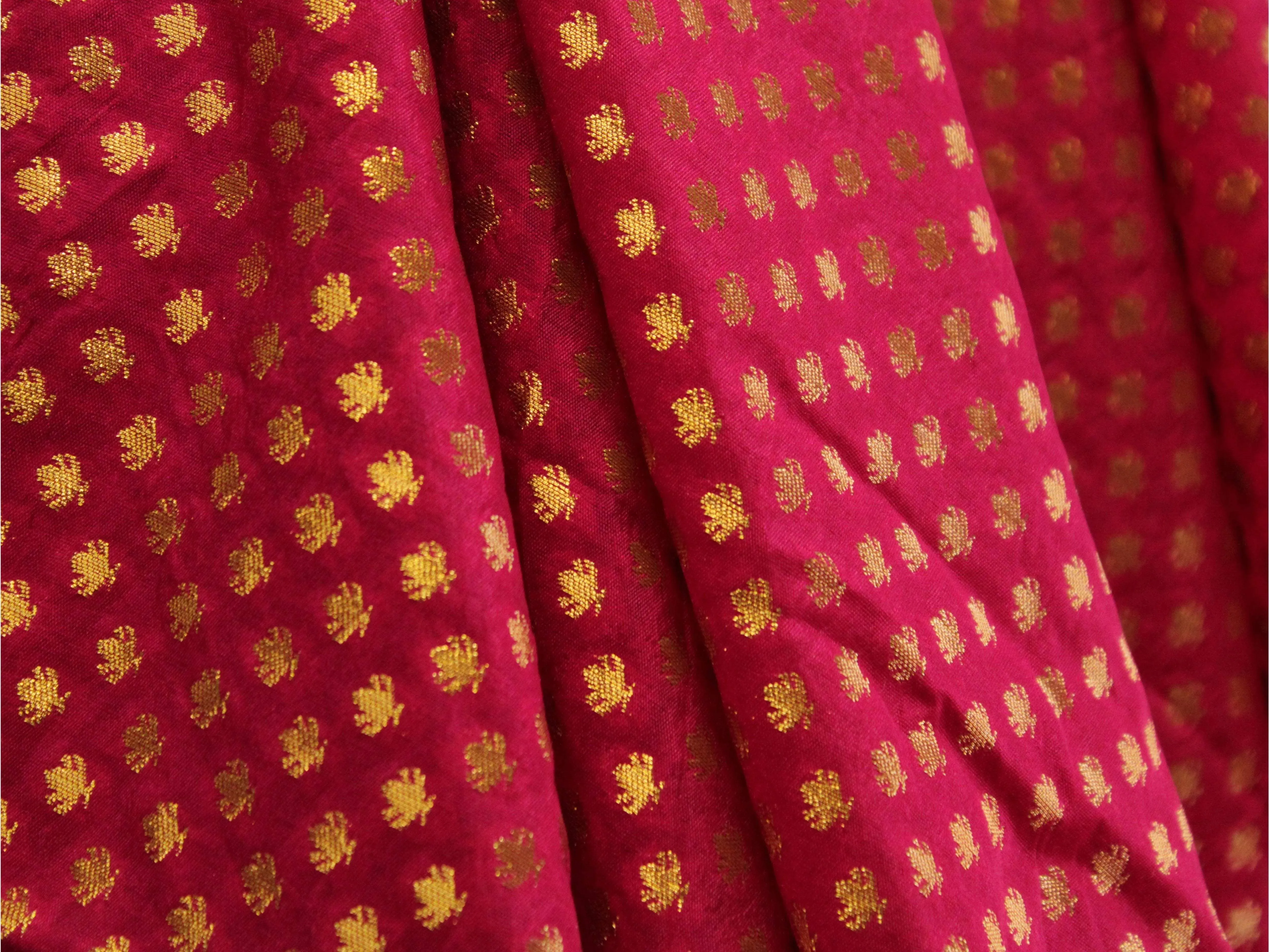 Banarasi Brocade Fabric - Rani