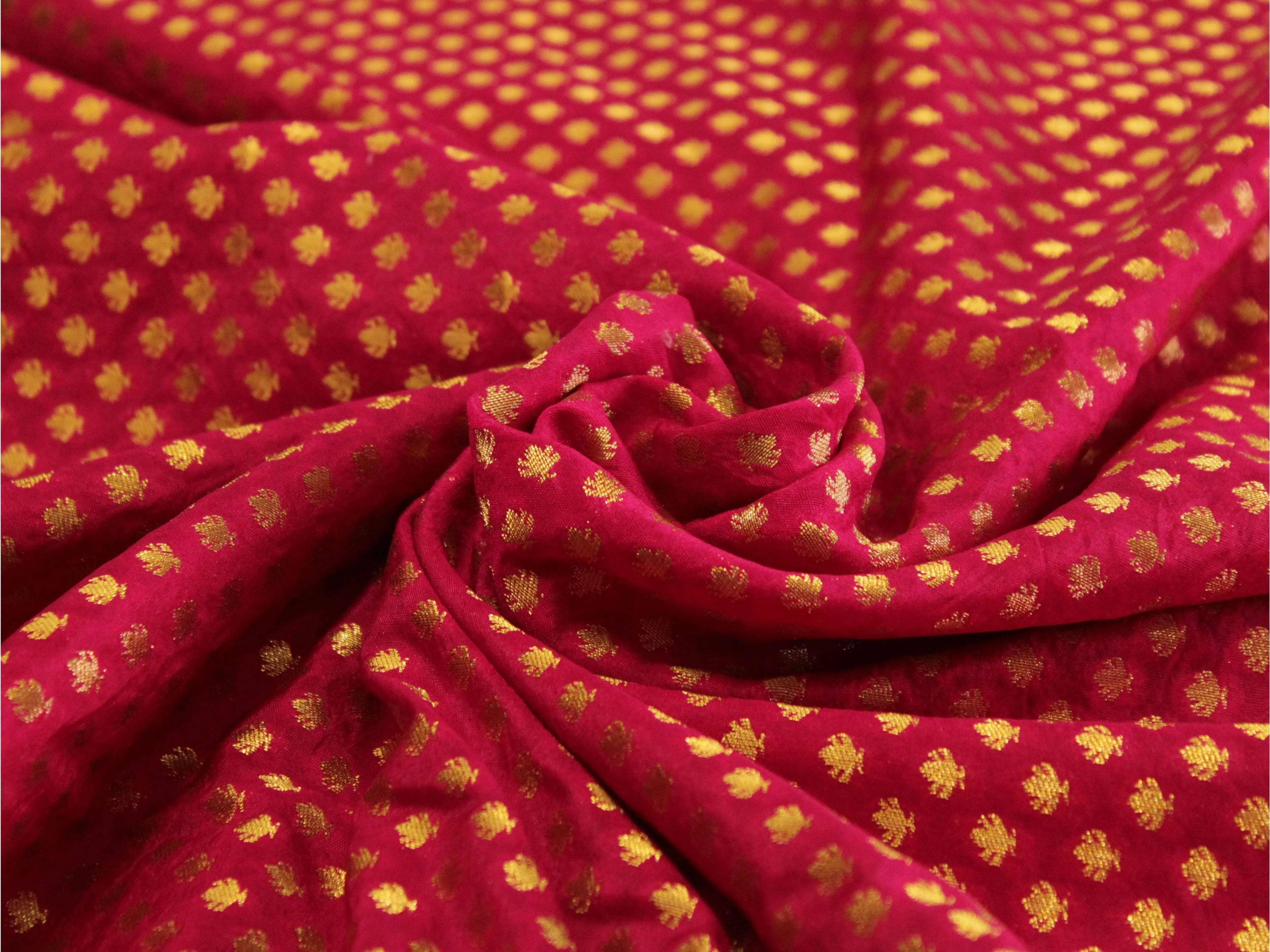Banarasi Brocade Fabric - Rani