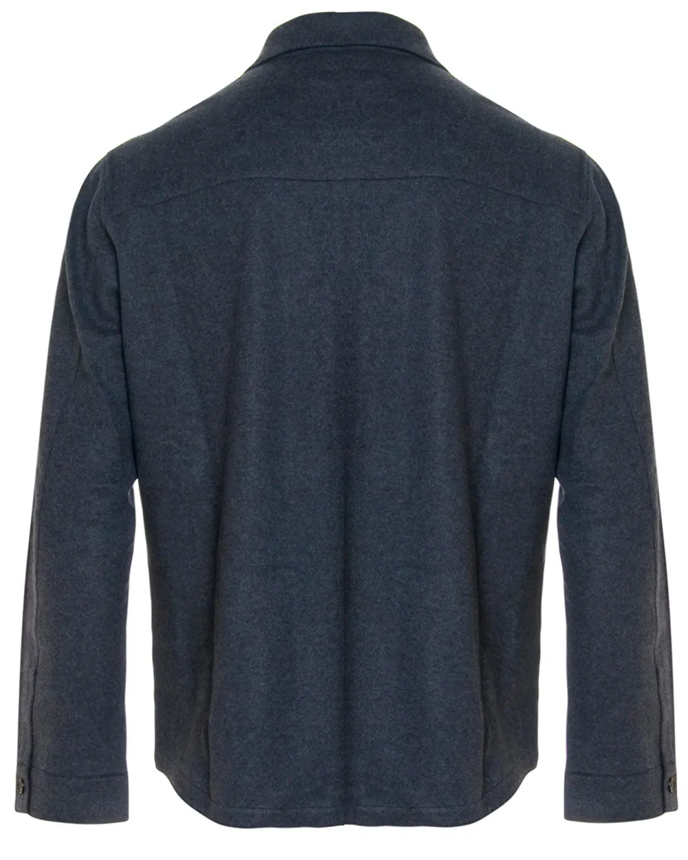 Blue Melange Cashmere Felt Overshirt
