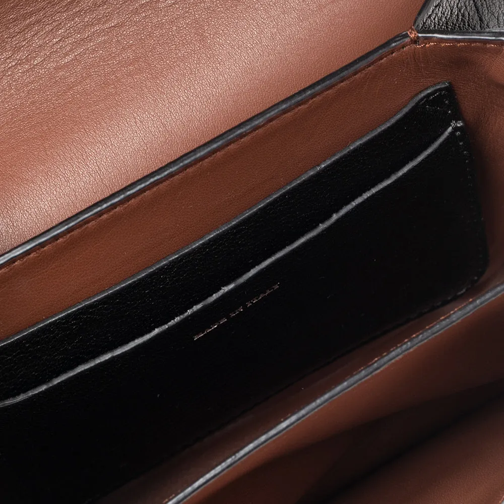 Burberry Brown/Black Leather Small D-Ring Shoulder Bag