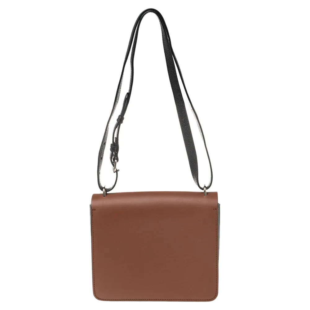 Burberry Brown/Black Leather Small D-Ring Shoulder Bag