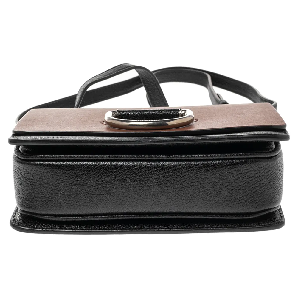 Burberry Brown/Black Leather Small D-Ring Shoulder Bag