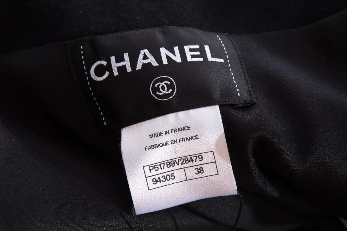 Chanel 2015 Salzburg Collection Black Cashmere Jacket SZ 38