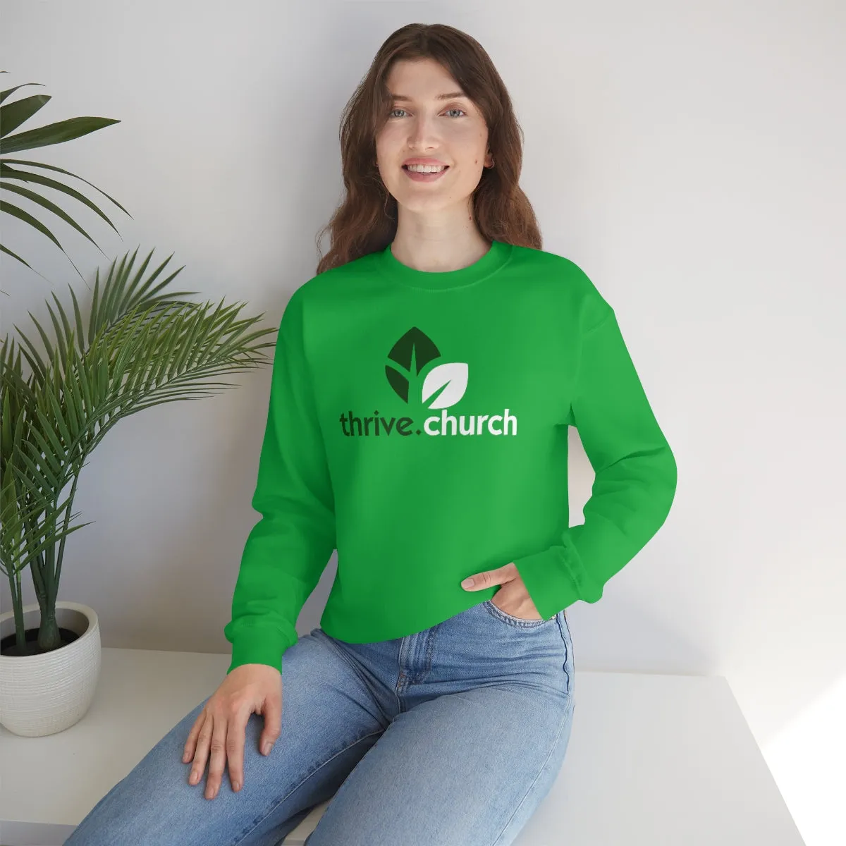 Christmas Logo Green & White Crewneck Sweatshirt