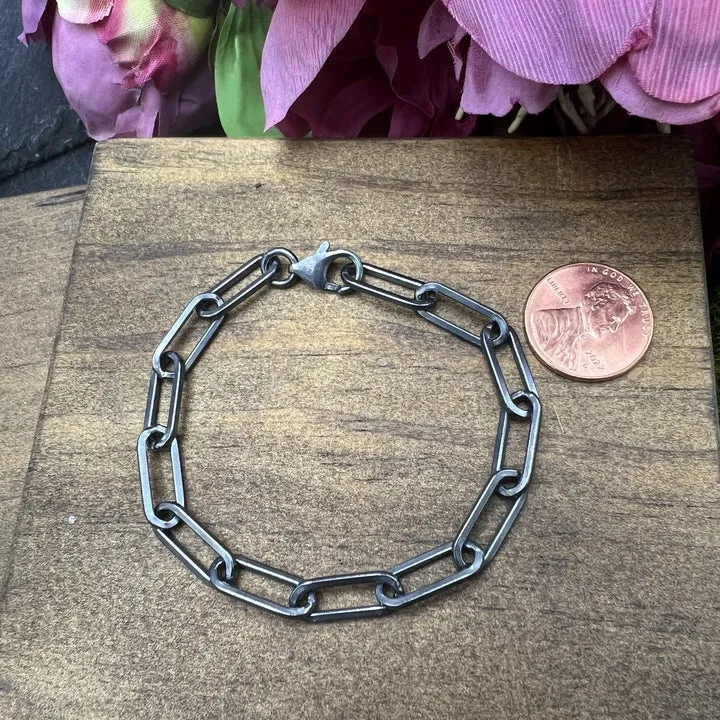 Darkened Heavy Paper Clip Bracelet