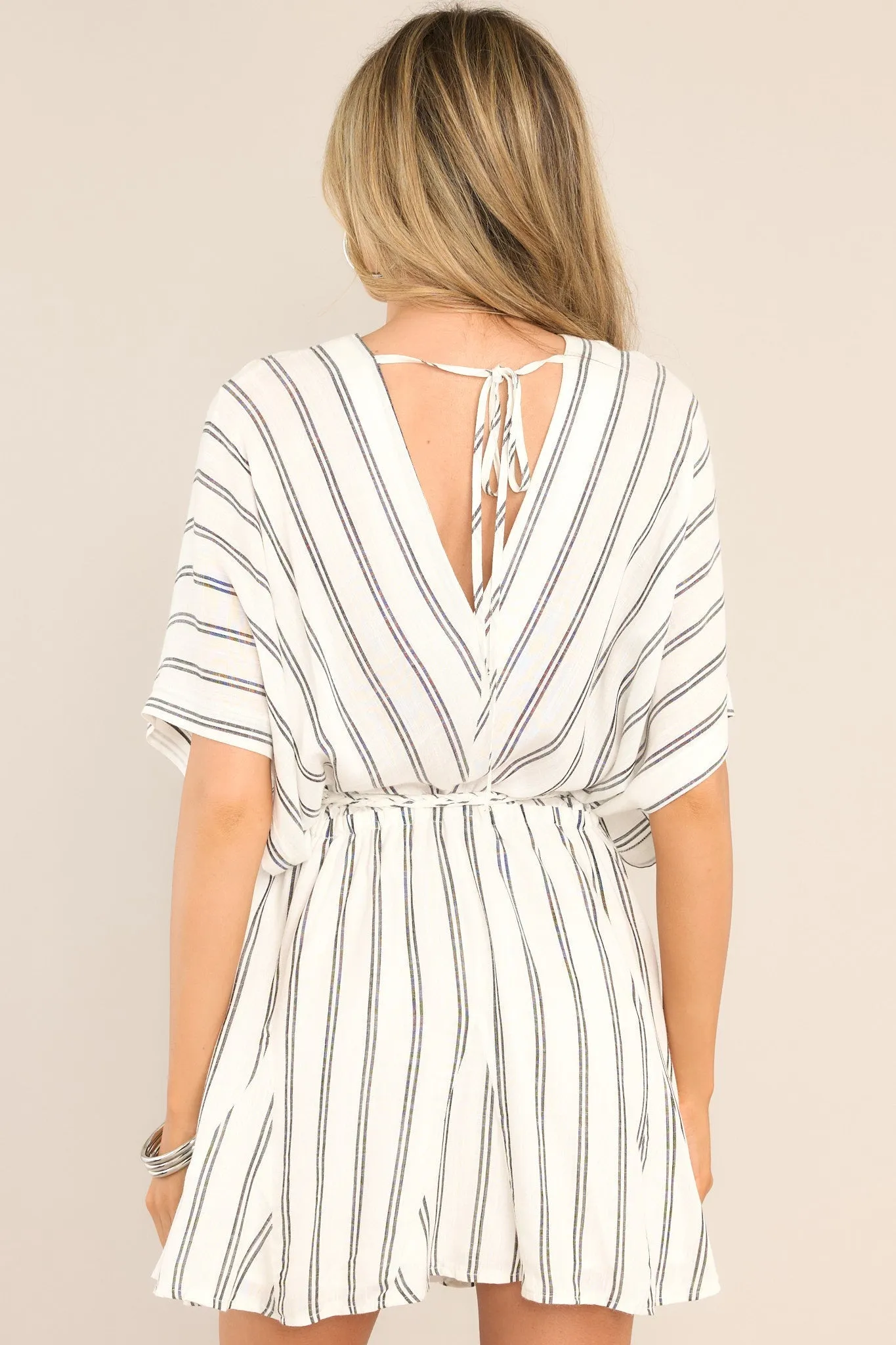 Everyday Love White & Black Stripe Mini Dress