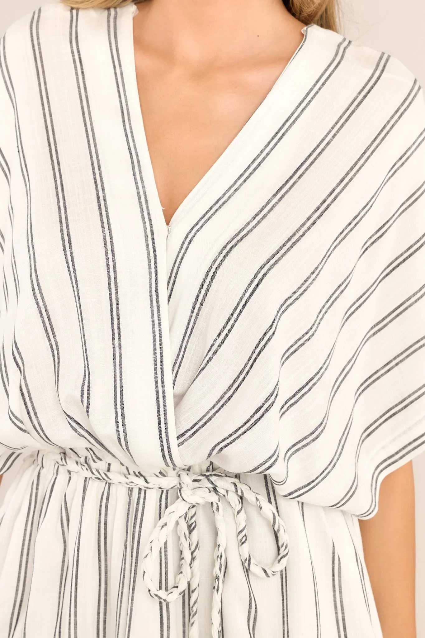 Everyday Love White & Black Stripe Mini Dress