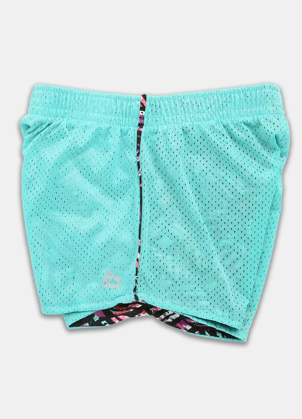 Girl's Mesh Performance Shorts with Contrast Print