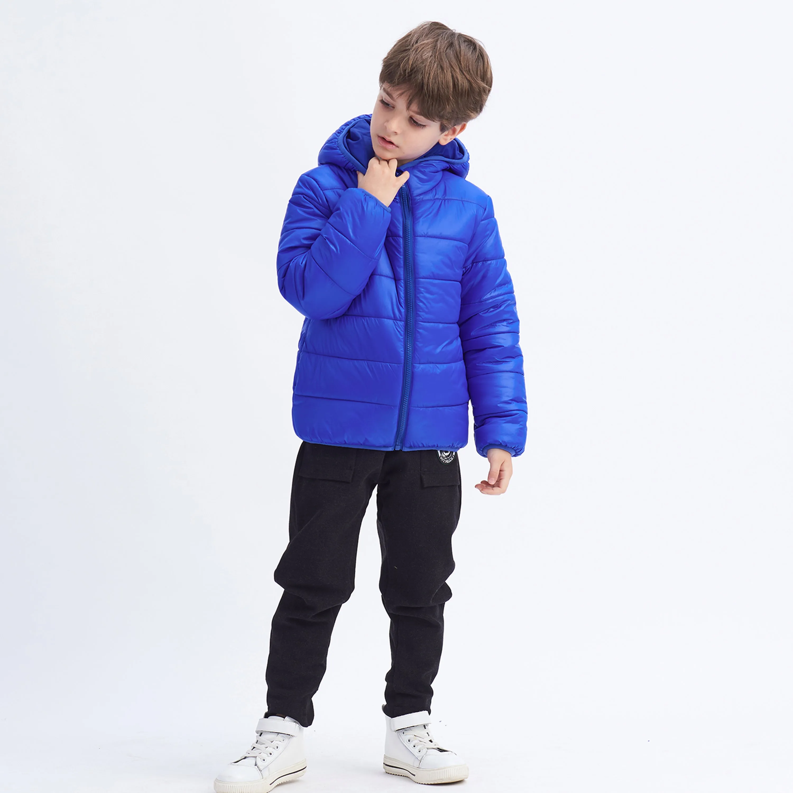 IKALI Kids Winter Coats, Boys Light Weight Puffer Jacket Blue (3-12Y)