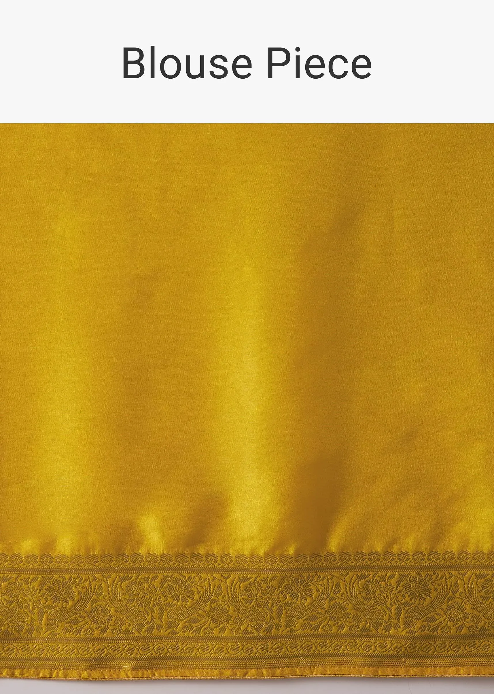 Mustard Yellow Saree In Dola Silk With Woven Floral Jaal And Moroccan Weave On Pallu