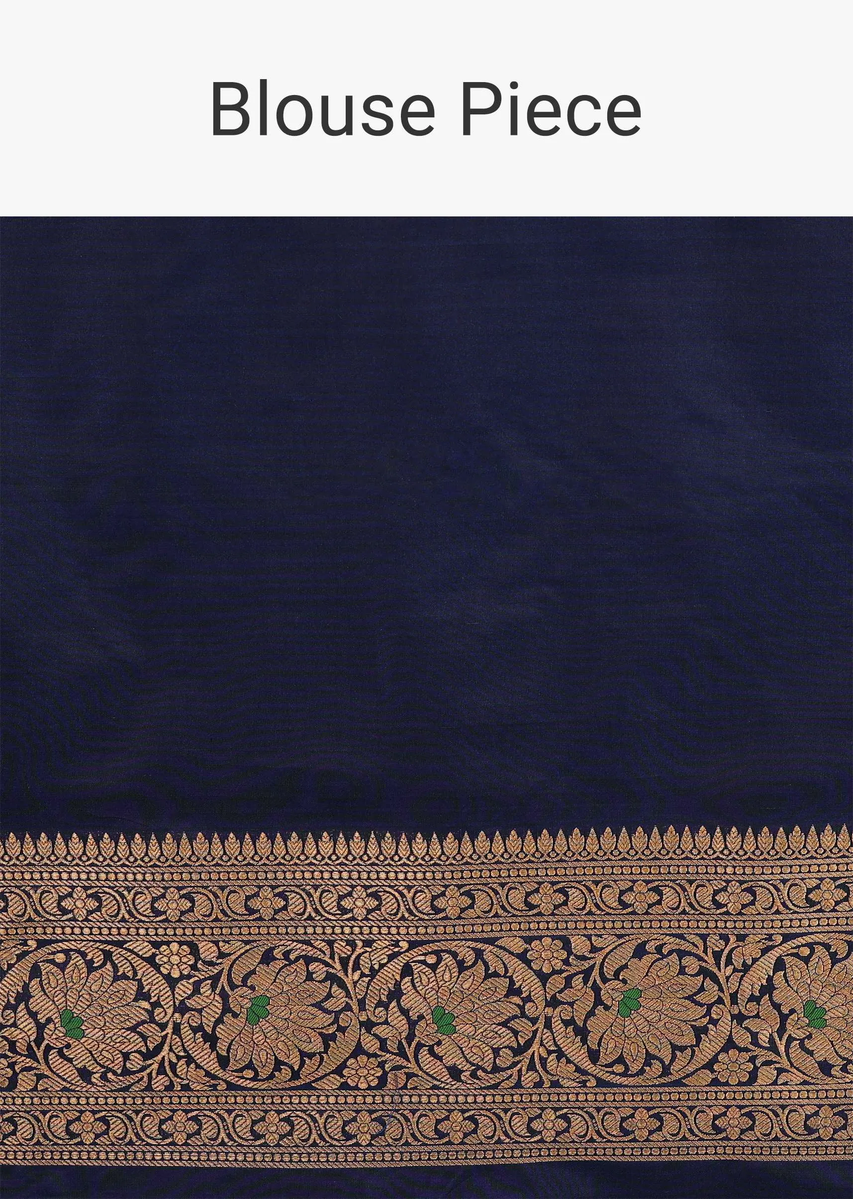 Navy Blue Saree In Pure Banarasi Silk With Upada Zari Weave In Floral Jaal Work