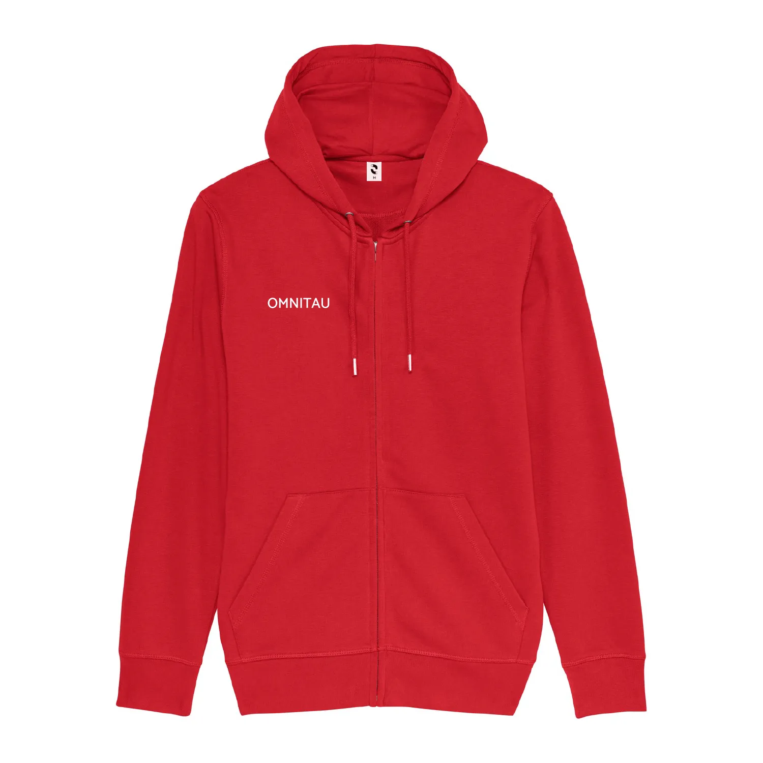 Omnitau Adult's Team Sports Organic Cotton Full Zip Hoodie - Red