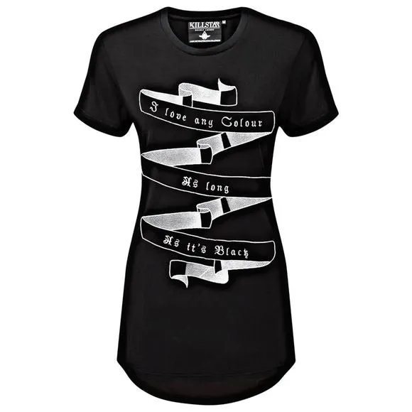 Open-Back Top | Fact | Cut-Out Embroidered Goth Black Relaxed Fit Top