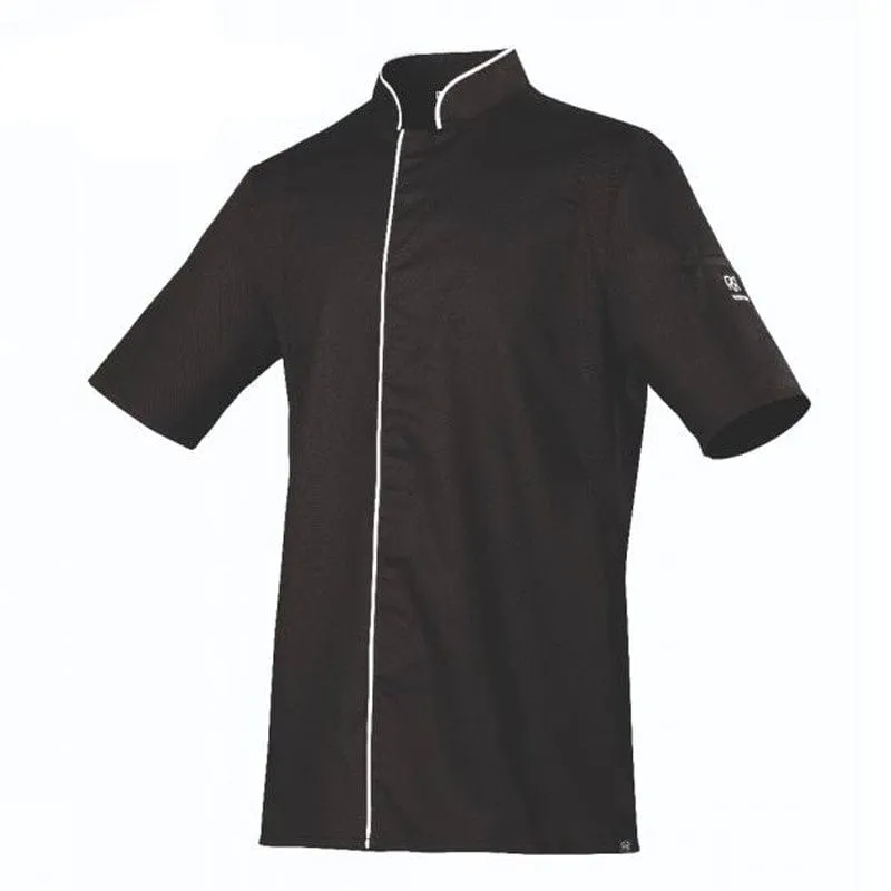 Short Sleeve Black Chef Coat Eric - ROBUR