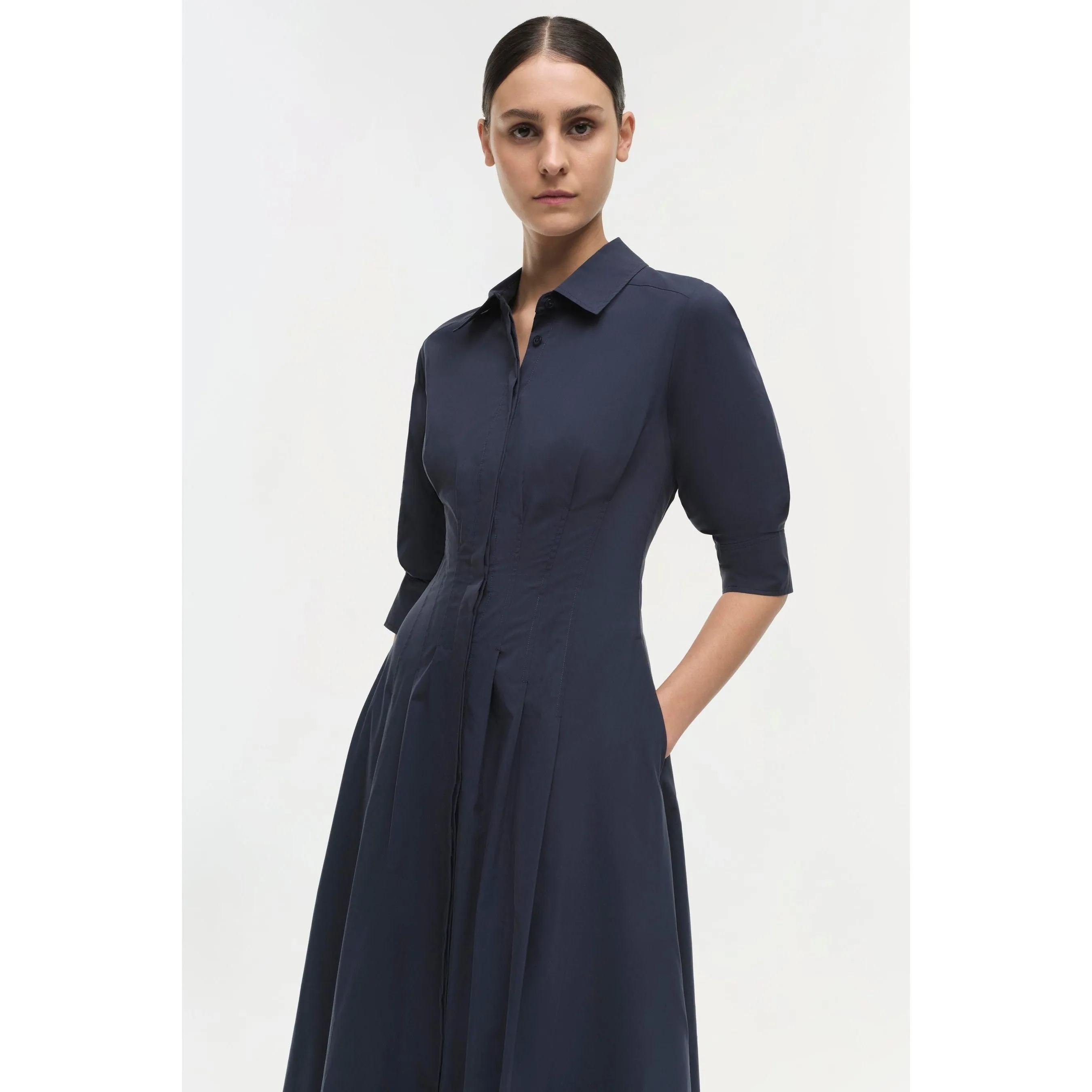 Simkhai Jazz Pintuck Midi Dress Midnight