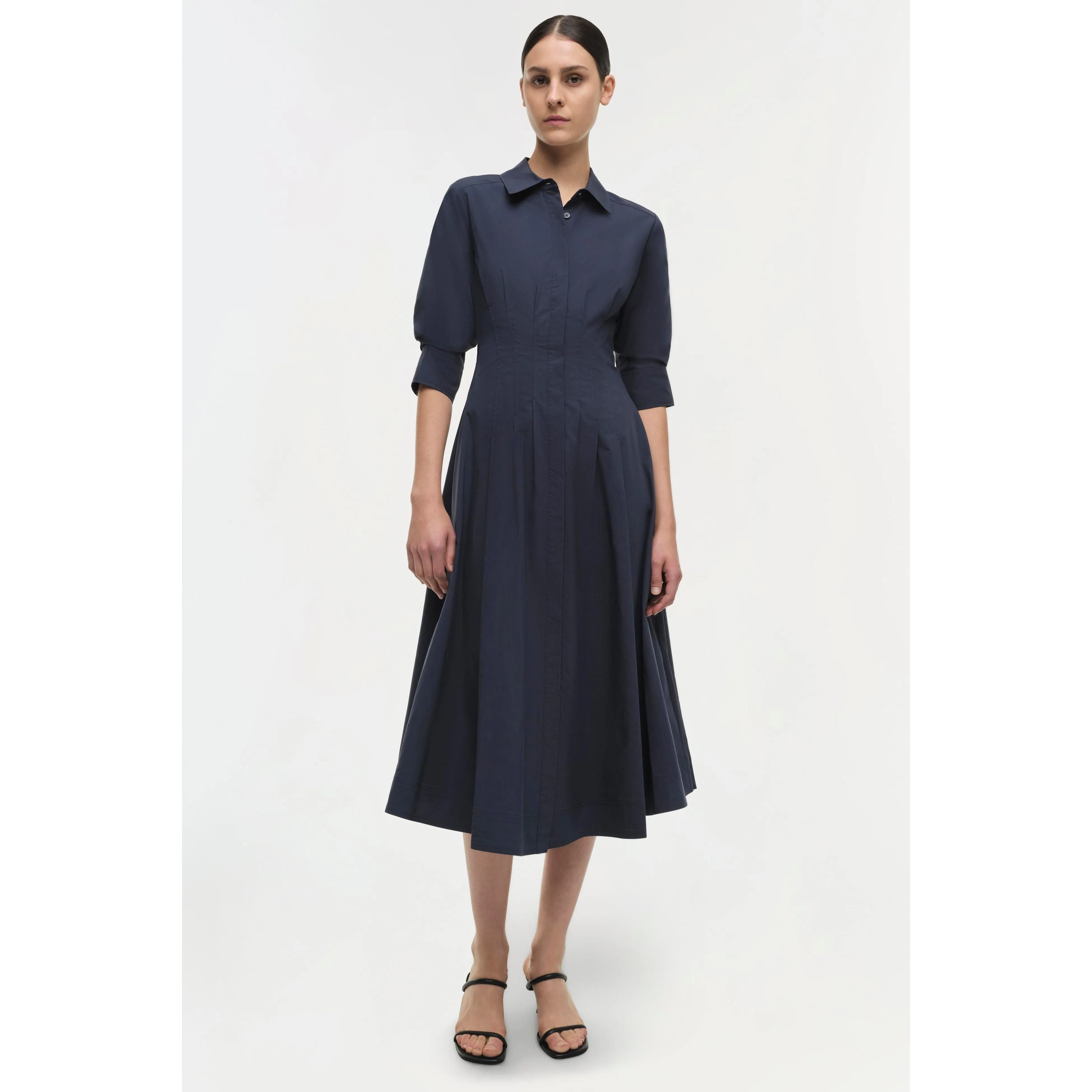 Simkhai Jazz Pintuck Midi Dress Midnight