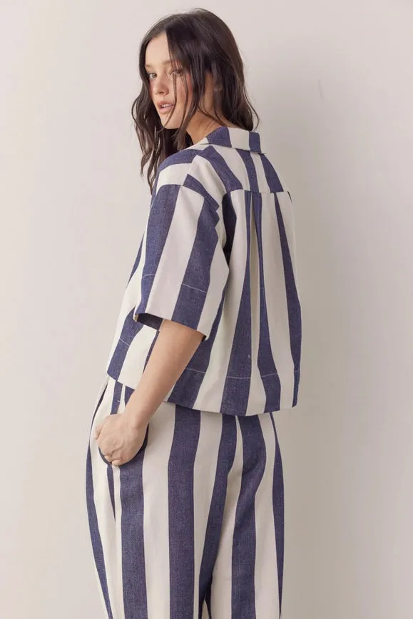 Striped Half Sleeve Cotton Shirts