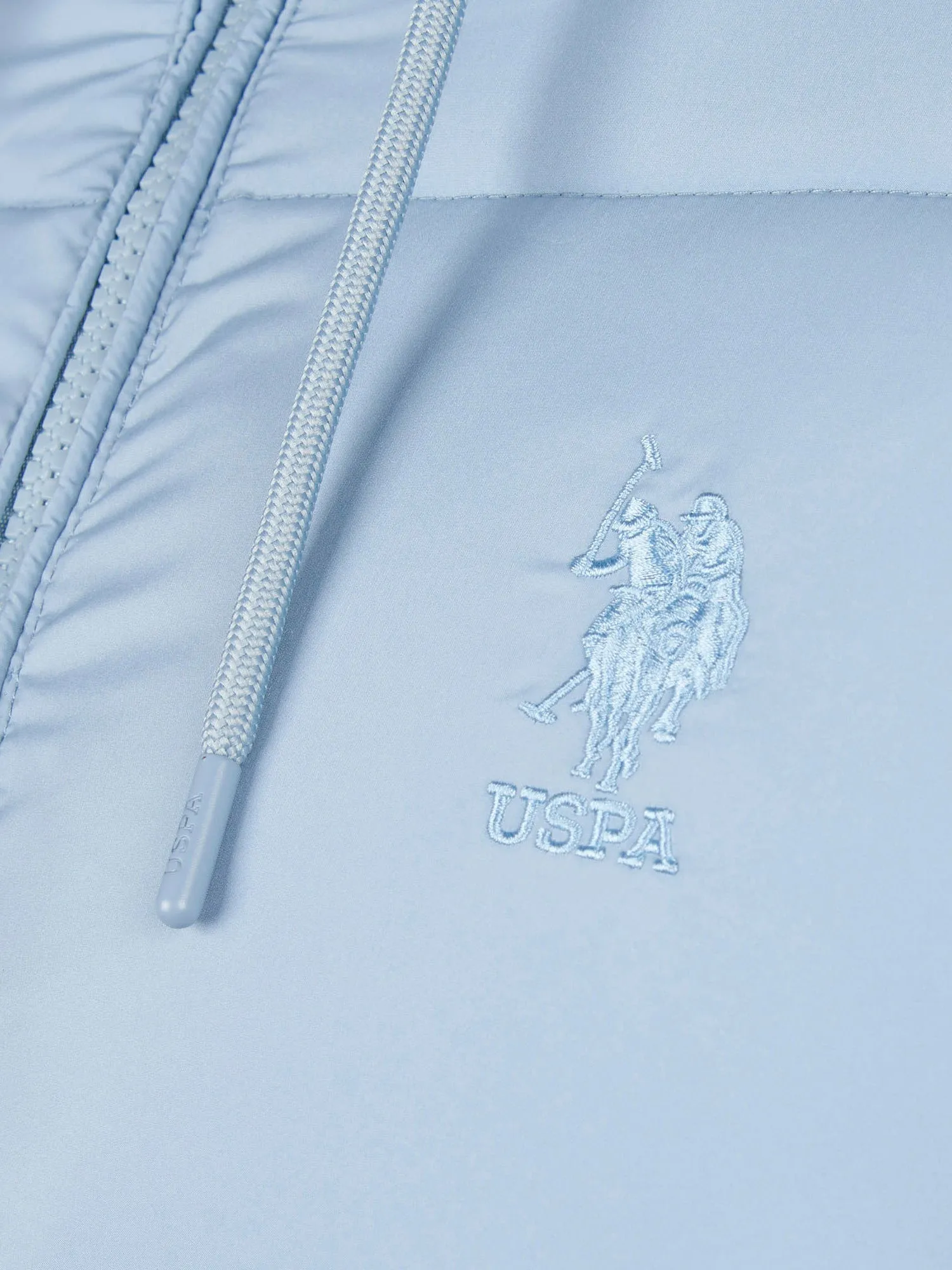 Womens Long Line Puffer Coat in Ashley Blue