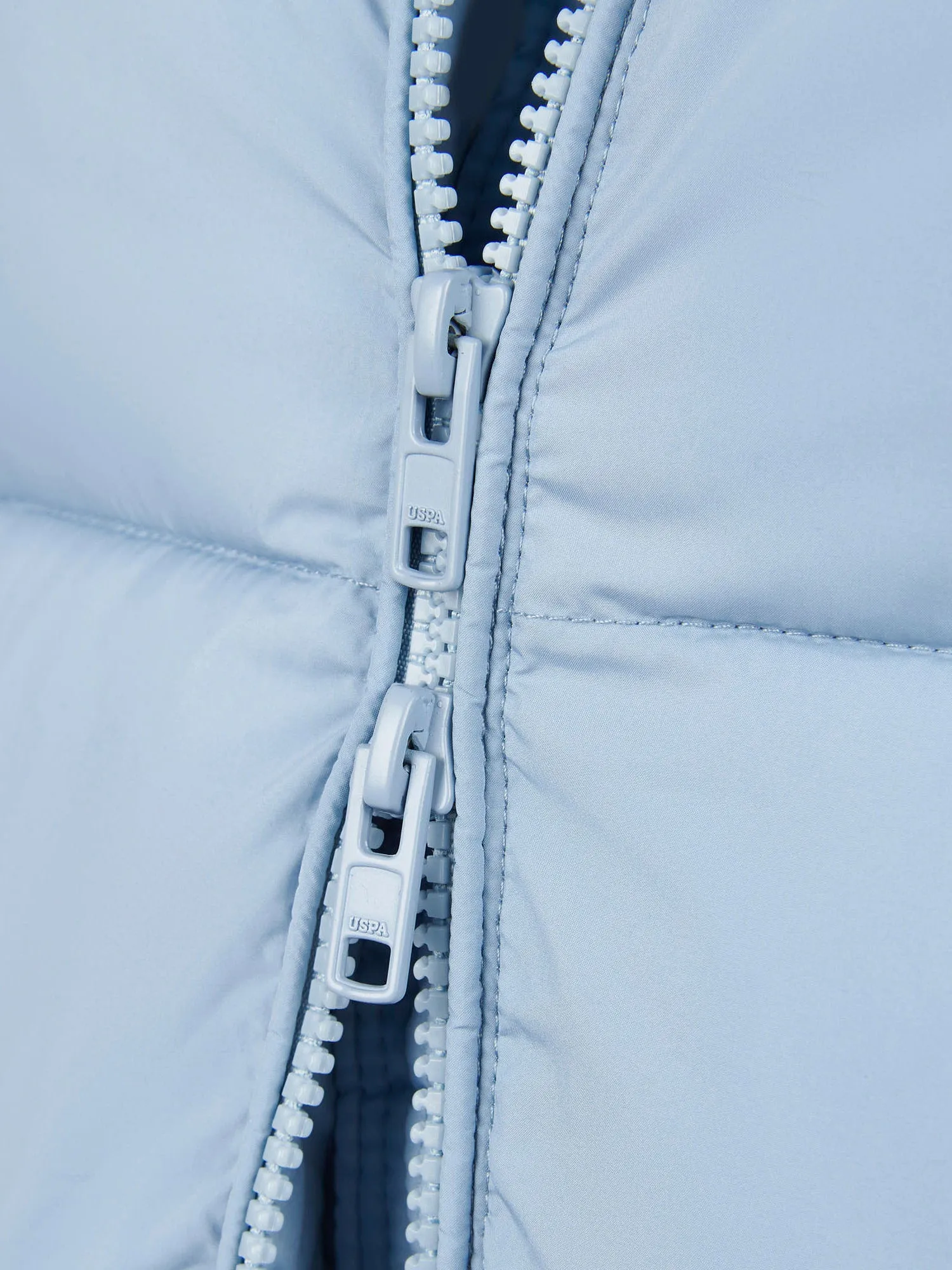 Womens Long Line Puffer Coat in Ashley Blue